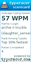Scorecard for user slaughter_sensei