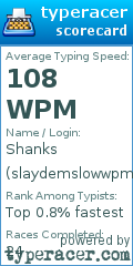 Scorecard for user slaydemslowwpm