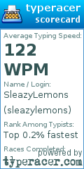 Scorecard for user sleazylemons