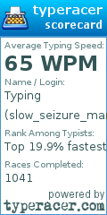 Scorecard for user slow_seizure_man