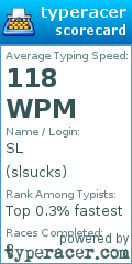 Scorecard for user slsucks