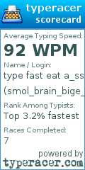 Scorecard for user smol_brain_bige_pp