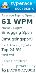 Scorecard for user smuggingspon