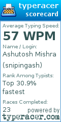 Scorecard for user snipingash