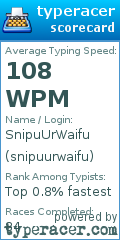 Scorecard for user snipuurwaifu