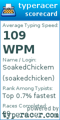 Scorecard for user soakedchicken