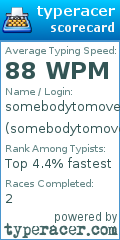Scorecard for user somebodytomove