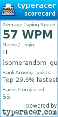 Scorecard for user somerandom_guy