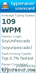 Scorecard for user soyunpescado