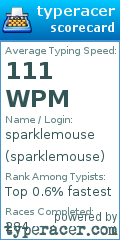 Scorecard for user sparklemouse