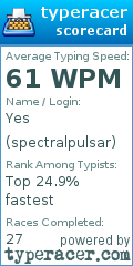 Scorecard for user spectralpulsar