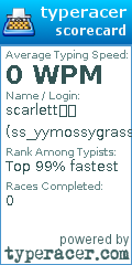 Scorecard for user ss_yymossygrassy