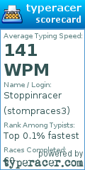 Scorecard for user stompraces3