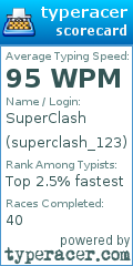 Scorecard for user superclash_123