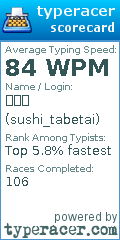 Scorecard for user sushi_tabetai