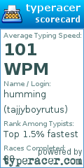 Scorecard for user tajjyboyrutus