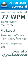 Scorecard for user talktotit