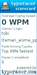 Scorecard for user temari_anime_pps