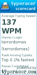 Scorecard for user terrordomes