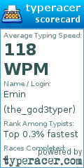 Scorecard for user the_god3typer