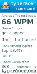 Scorecard for user the_little_bacon