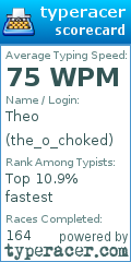 Scorecard for user the_o_choked