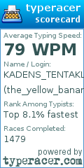 Scorecard for user the_yellow_banana2