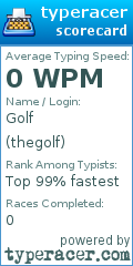 Scorecard for user thegolf