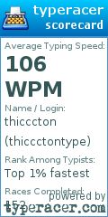Scorecard for user thiccctontype
