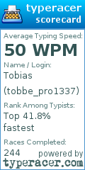 Scorecard for user tobbe_pro1337