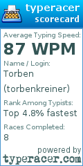 Scorecard for user torbenkreiner