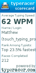 Scorecard for user touch_typing_project