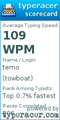 Scorecard for user towboat