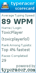 Scorecard for user toxicplayerlol