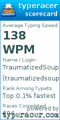 Scorecard for user traumatizedsoup