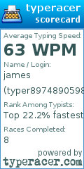 Scorecard for user typer897489059875973423820