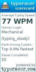 Scorecard for user typing_slowly