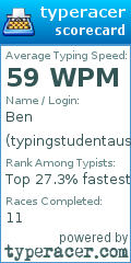 Scorecard for user typingstudentaus