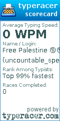 Scorecard for user uncountable_speed_123