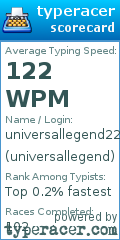 Scorecard for user universallegend