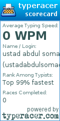 Scorecard for user ustadabdulsomad