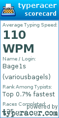 Scorecard for user variousbagels