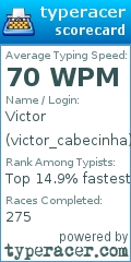 Scorecard for user victor_cabecinha