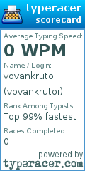 Scorecard for user vovankrutoi