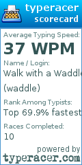 Scorecard for user waddle