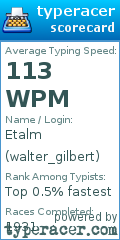 Scorecard for user walter_gilbert