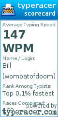 Scorecard for user wombatofdoom