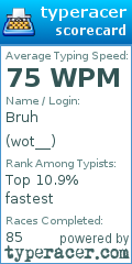 Scorecard for user wot__