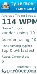 Scorecard for user xander_using_10_fingers_now