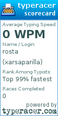 Scorecard for user xarsaparilla